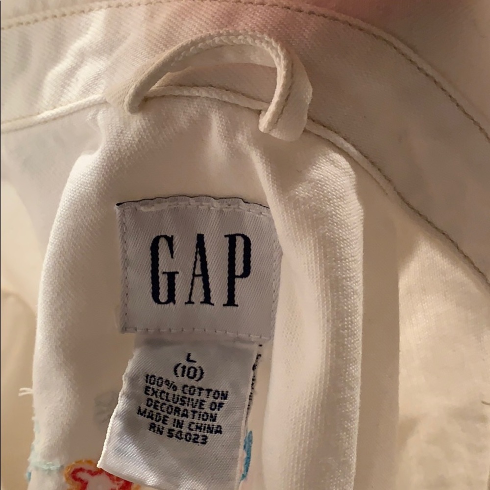 Gap white jean jacket with floral designs - Picture 5 of 5